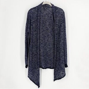 Eileen Fisher Linen Blend Karma Cardigan in Blue Black